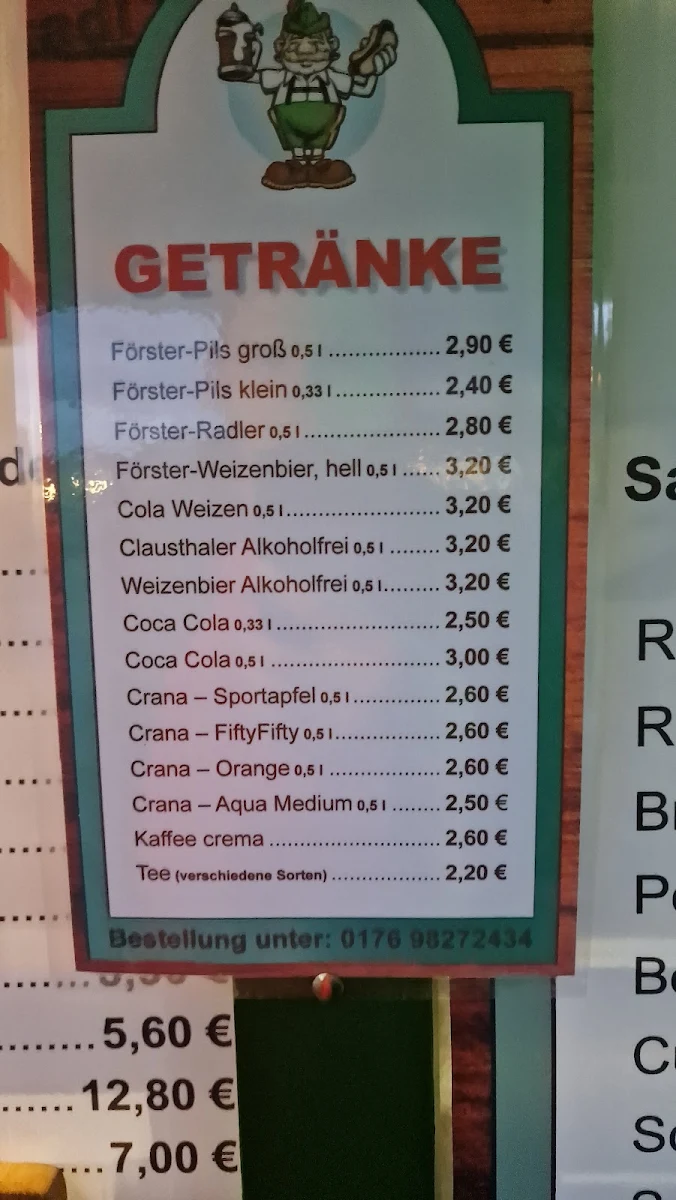 Speisekarte, Bratwurst-Stadl