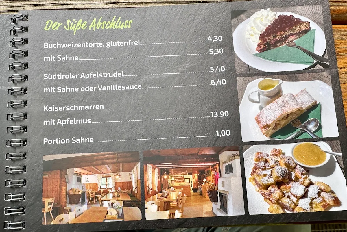 Speisekarte, Drehhütte