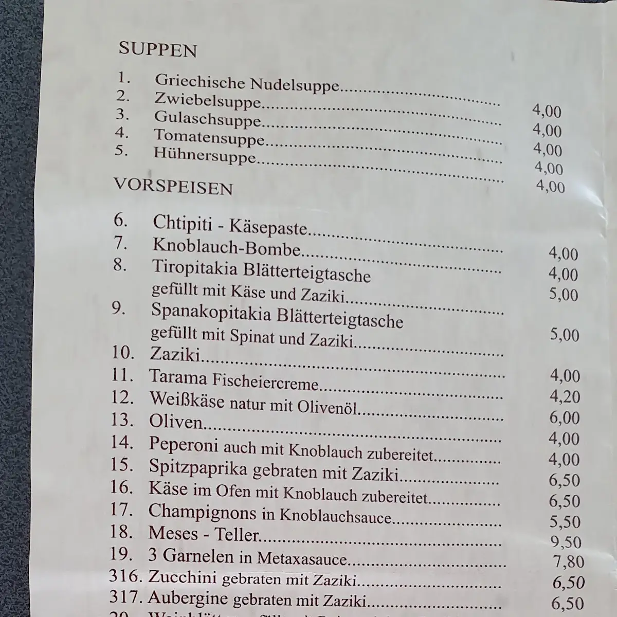 Speisekarte photo 2