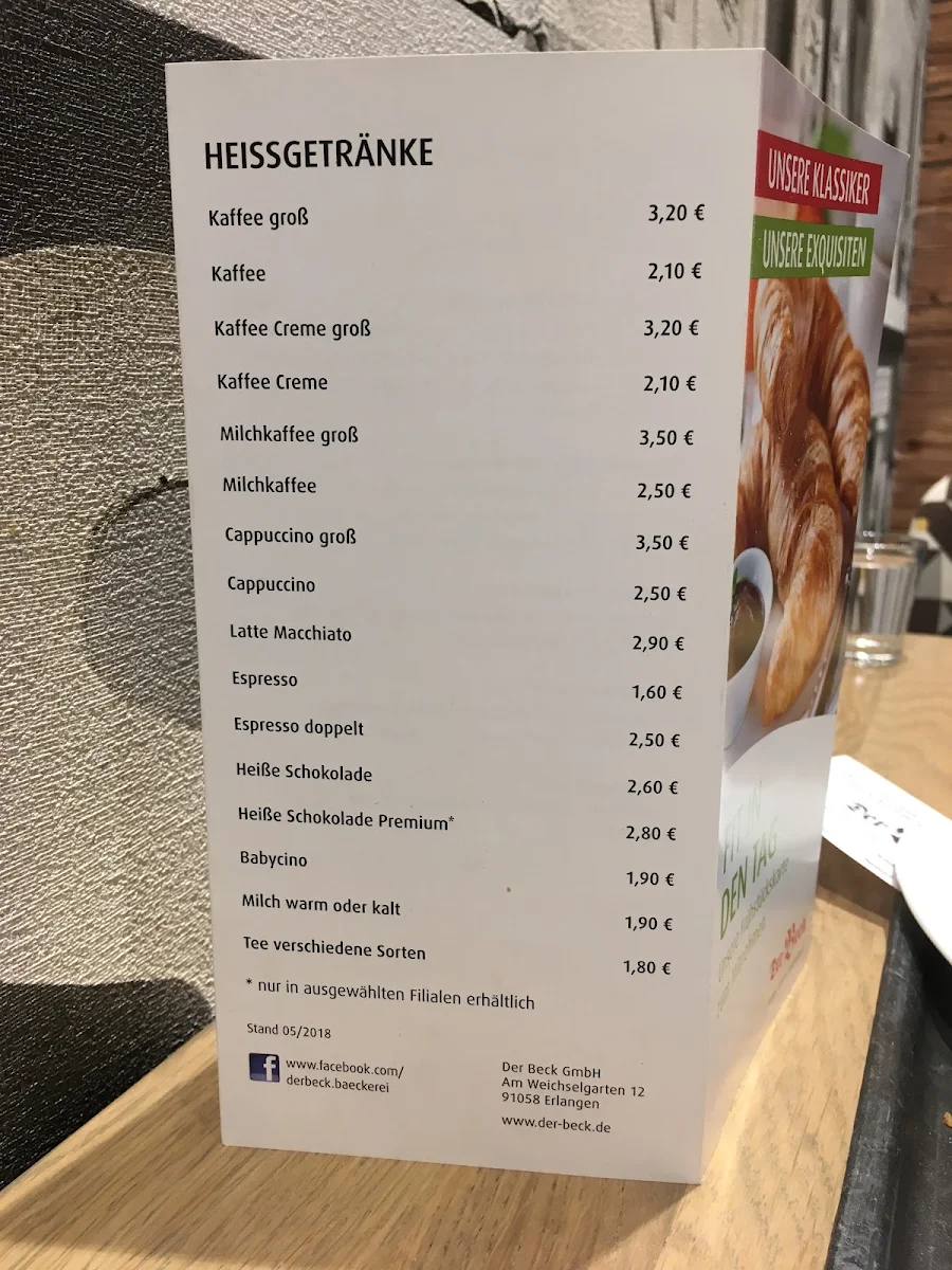 Speisekarte, Der Beck