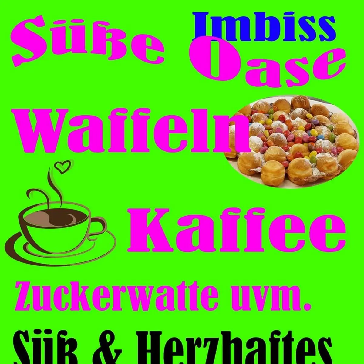 Speisekarte, Partyschneider - Süße Oase - Imbiss (süß und herzhaft)