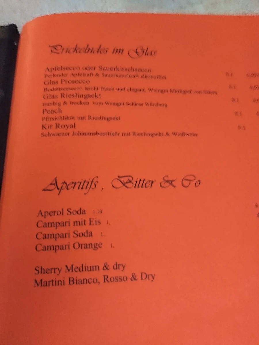 Speisekarte, Restaurant Donauperle