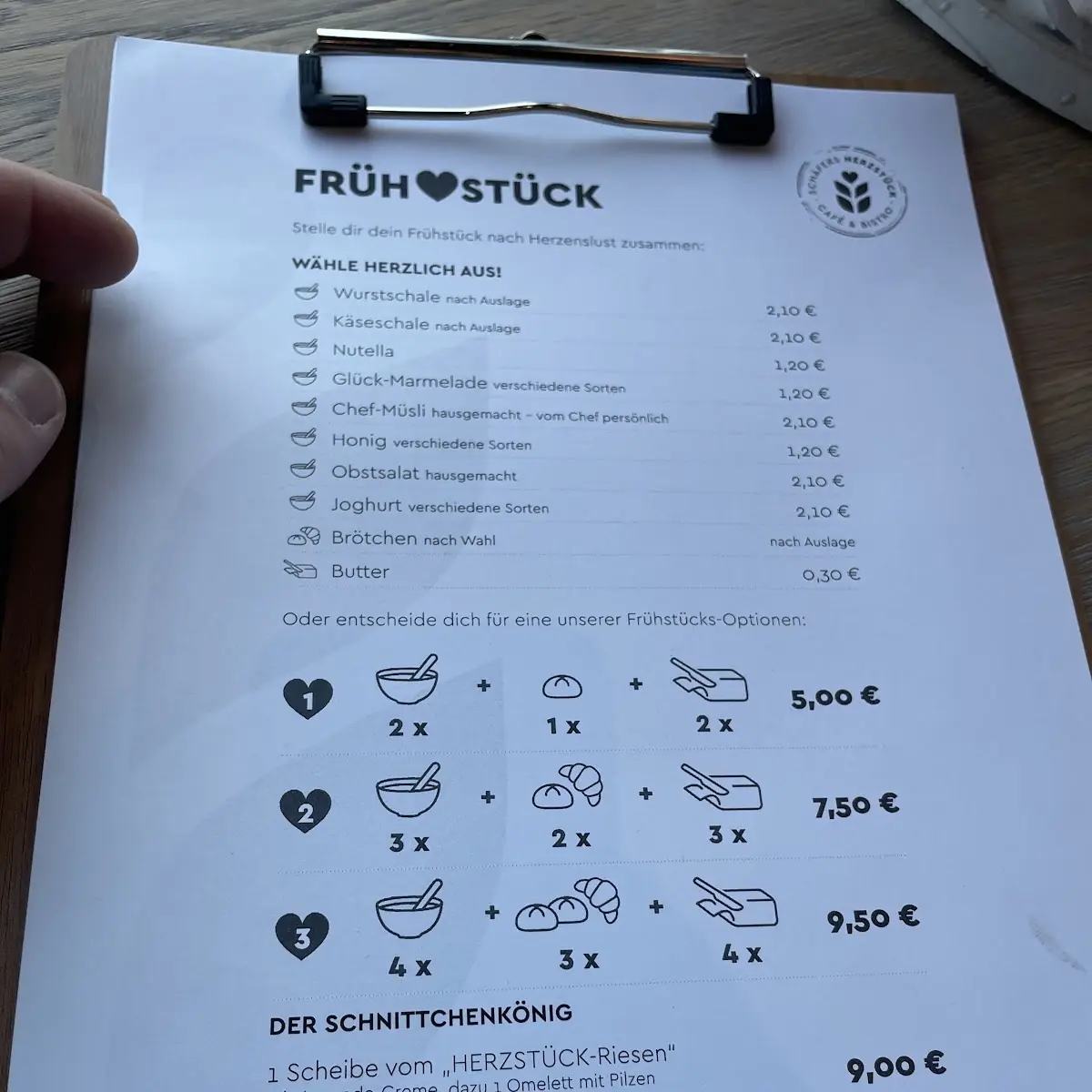 Speisekarte, Schäfers Herzstück