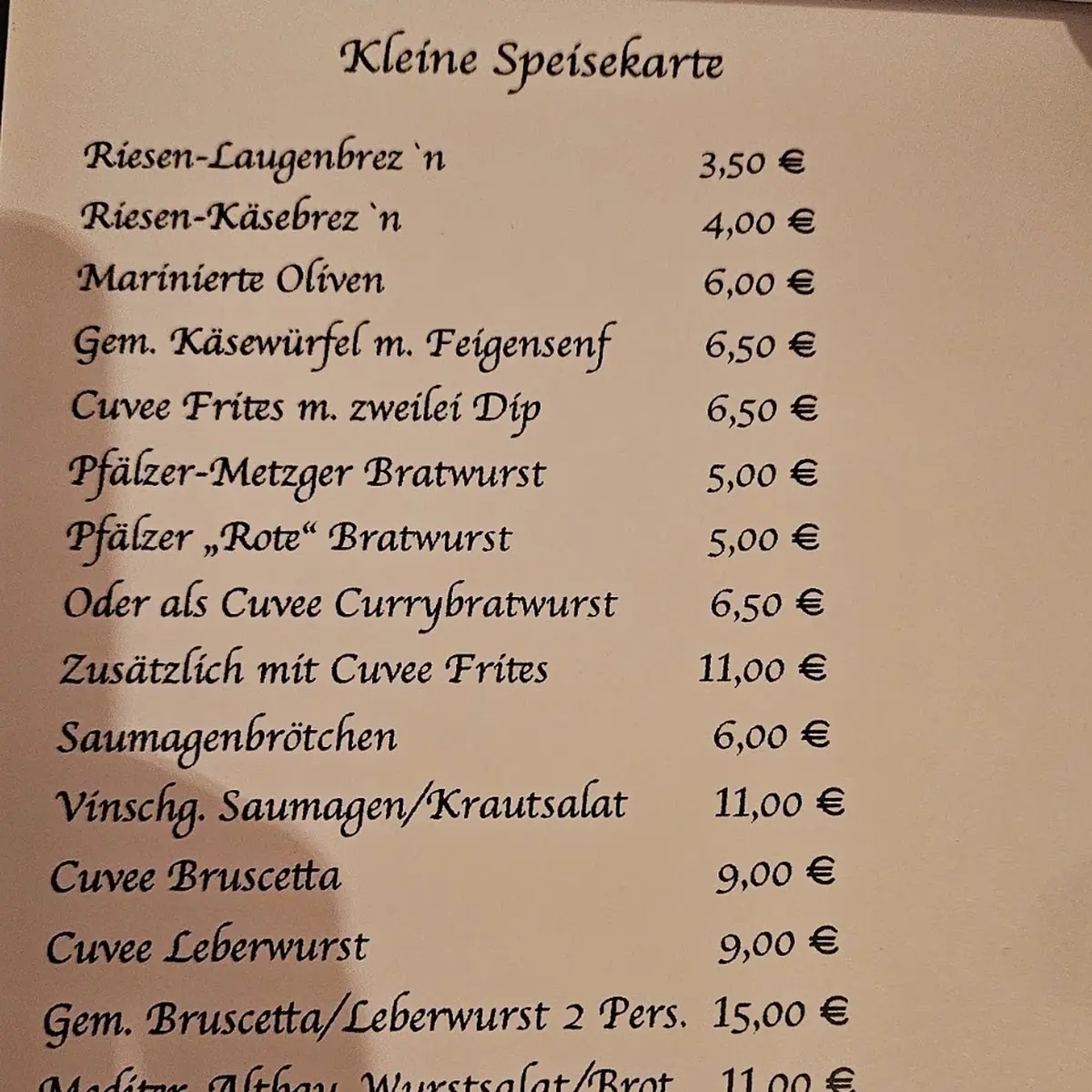 Speisekarte photo 1