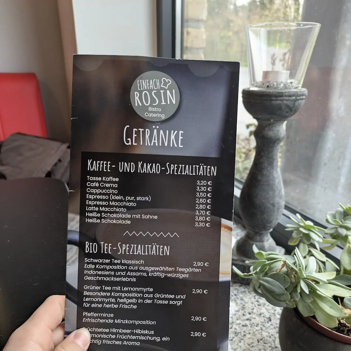 Speisekarte, Einfach Rosin