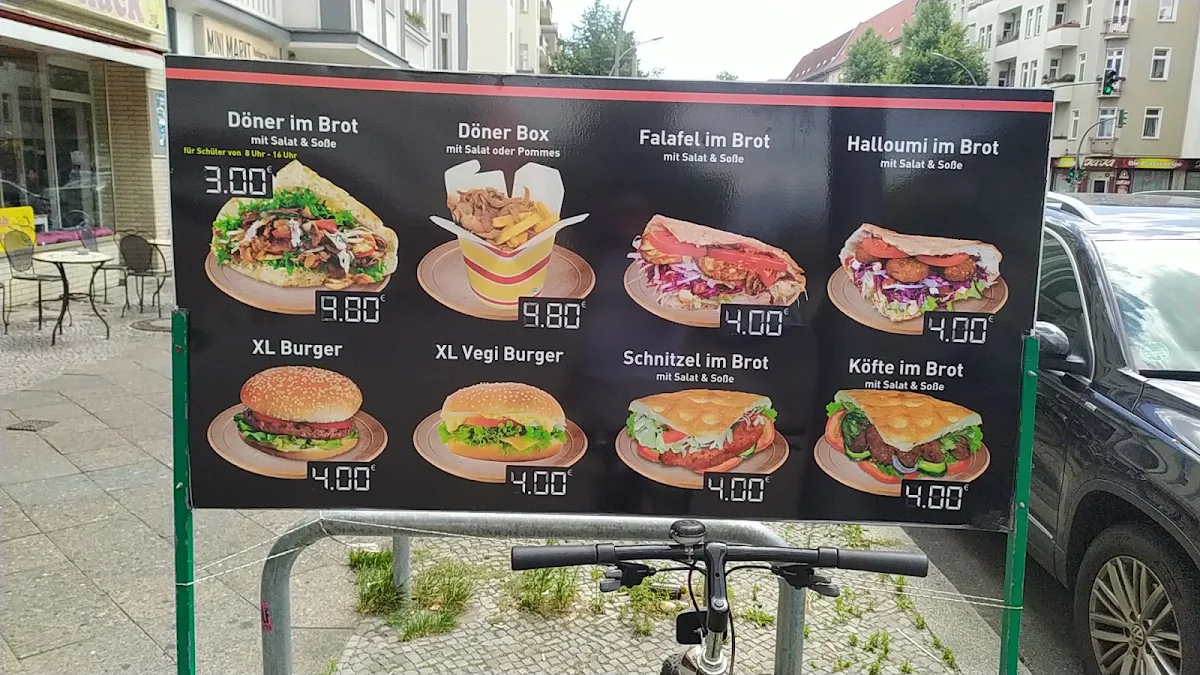 Speisekarte, Döner x Burger