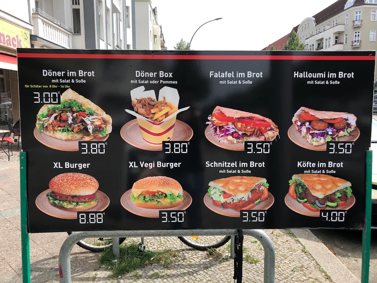 Speisekarte, Döner x Burger