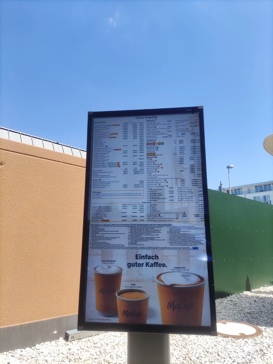 Speisekarte, McCafé