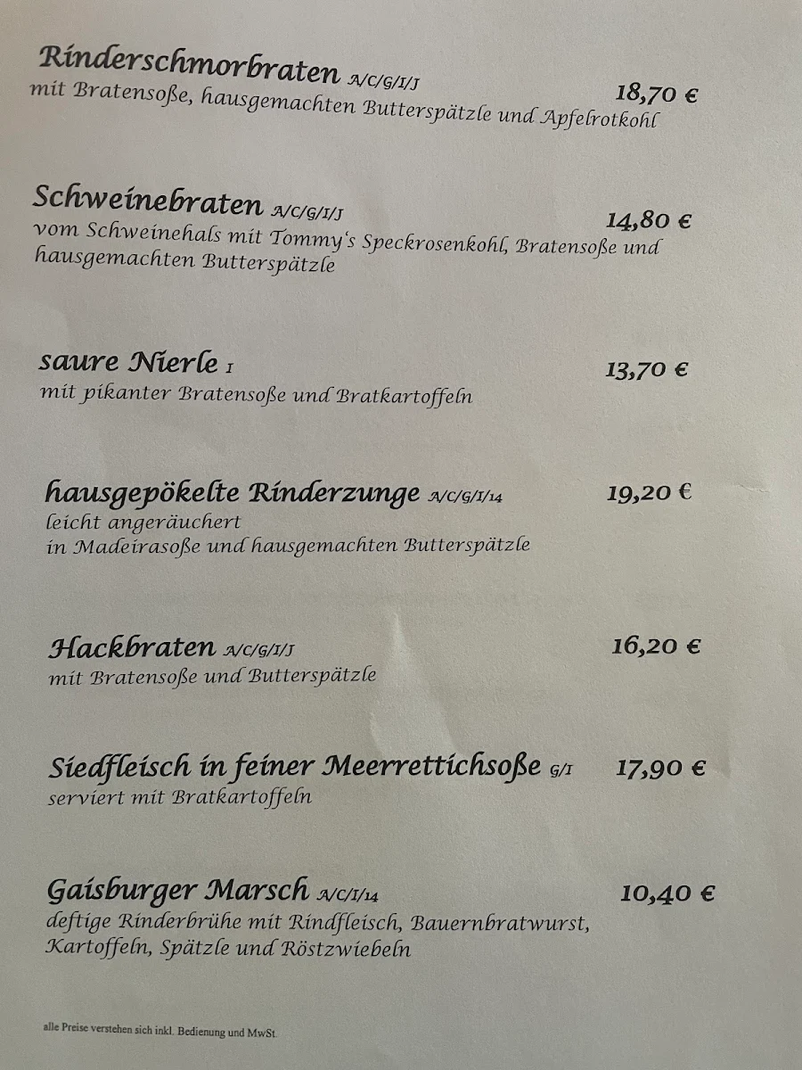 Speisekarte photo 2