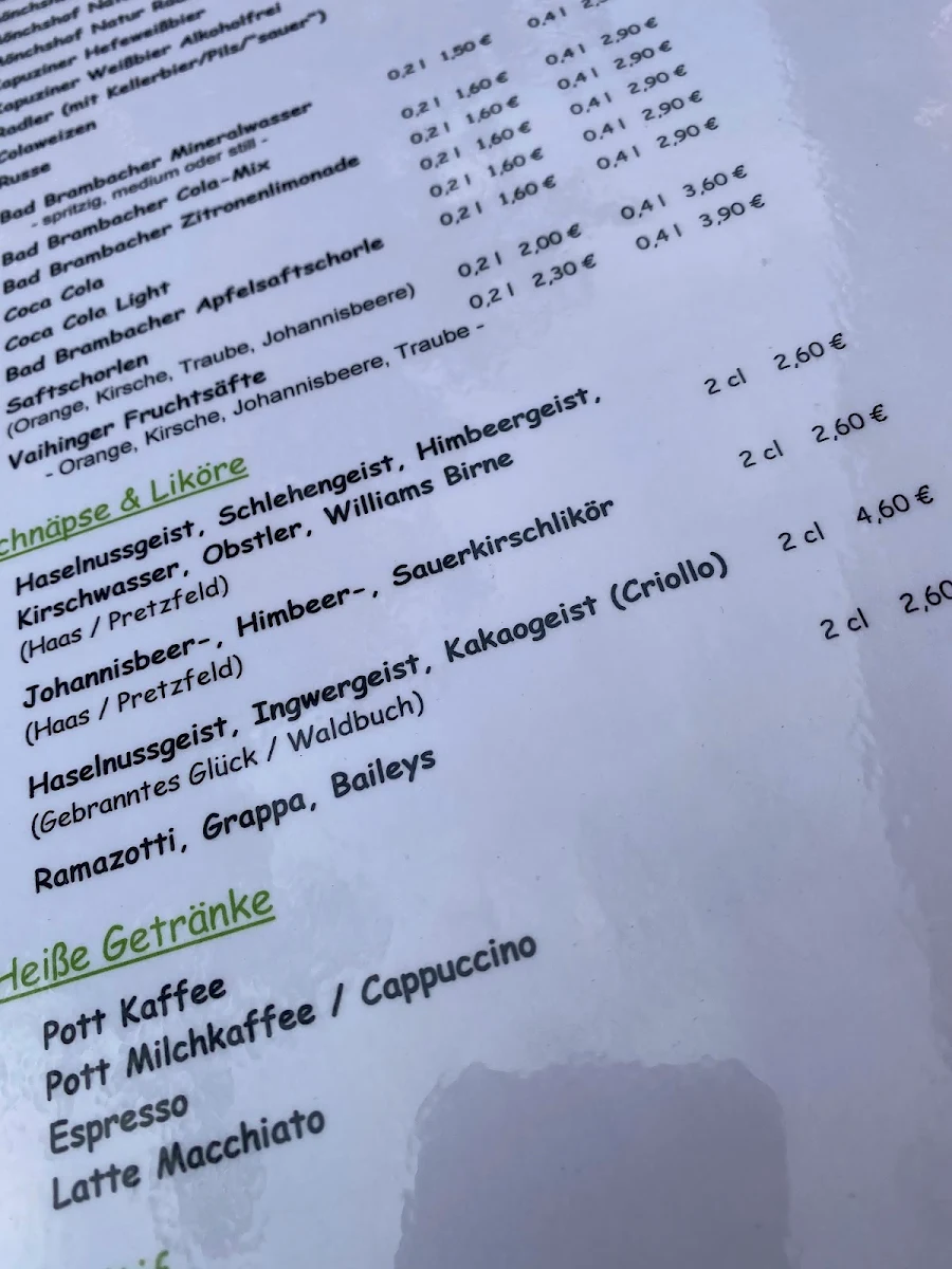 Speisekarte, STEGNER'S Restaurant & Landbiergarten