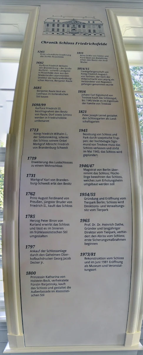 Speisekarte, Café Schloss Friedrichsfelde