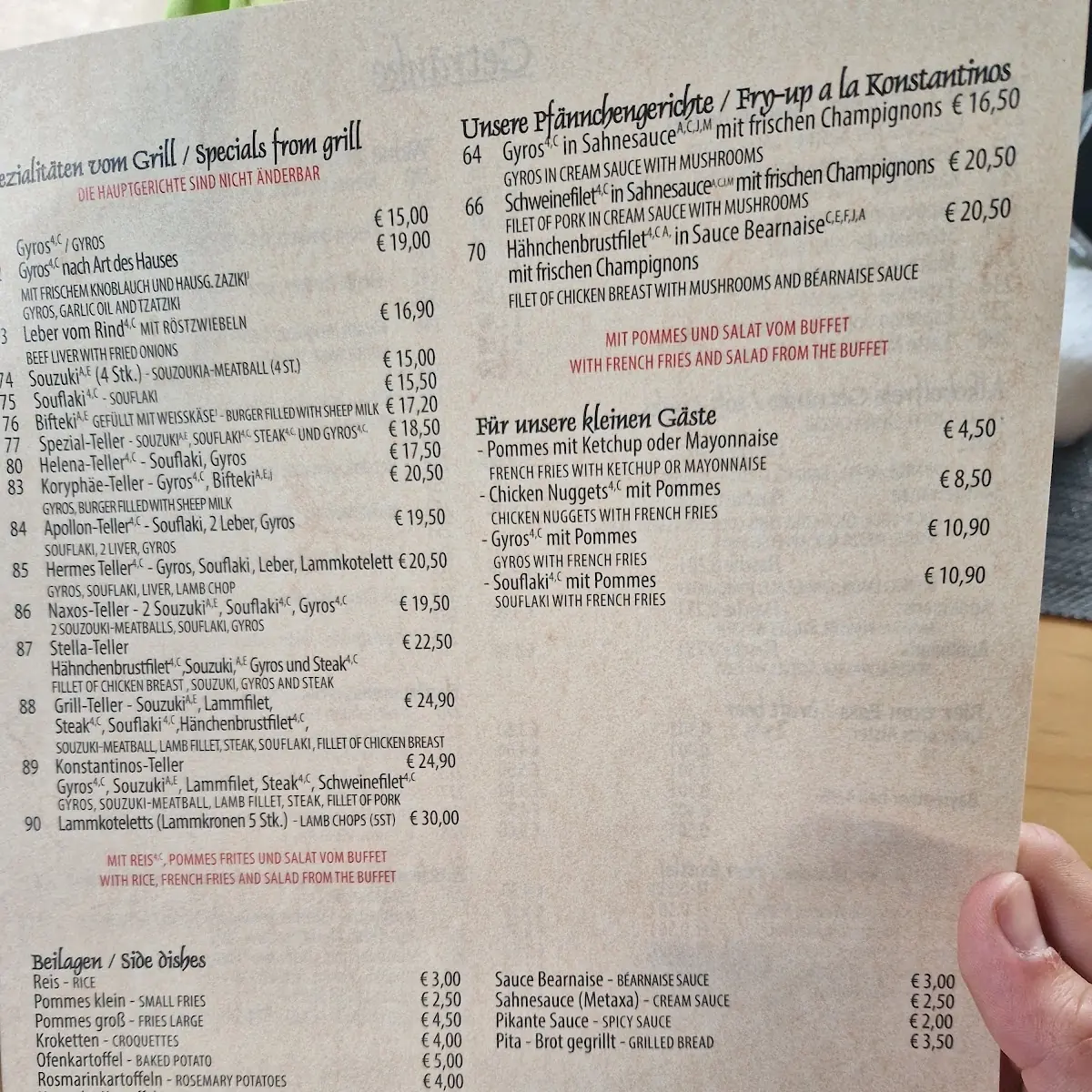Speisekarte photo 1