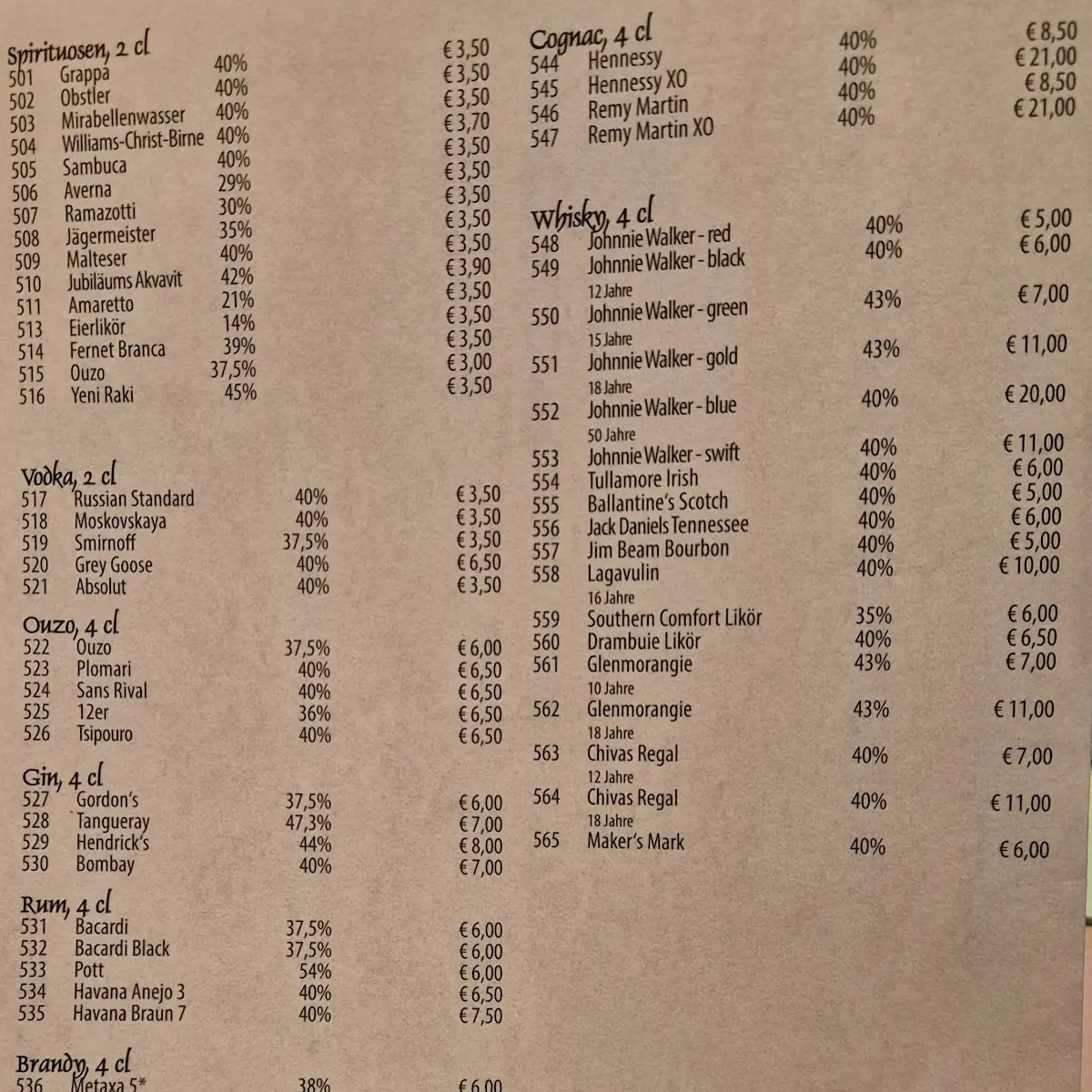 Speisekarte photo 3