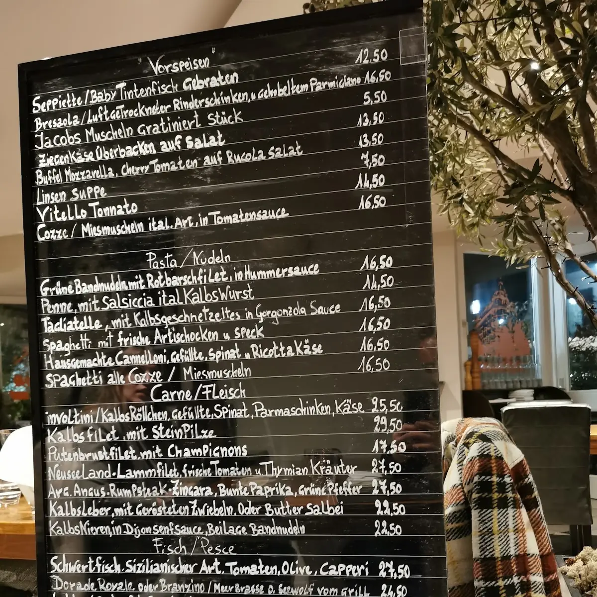 Speisekarte, Via Veneto Ristorante Pizzeria Inh. Via Veneto GmbH
