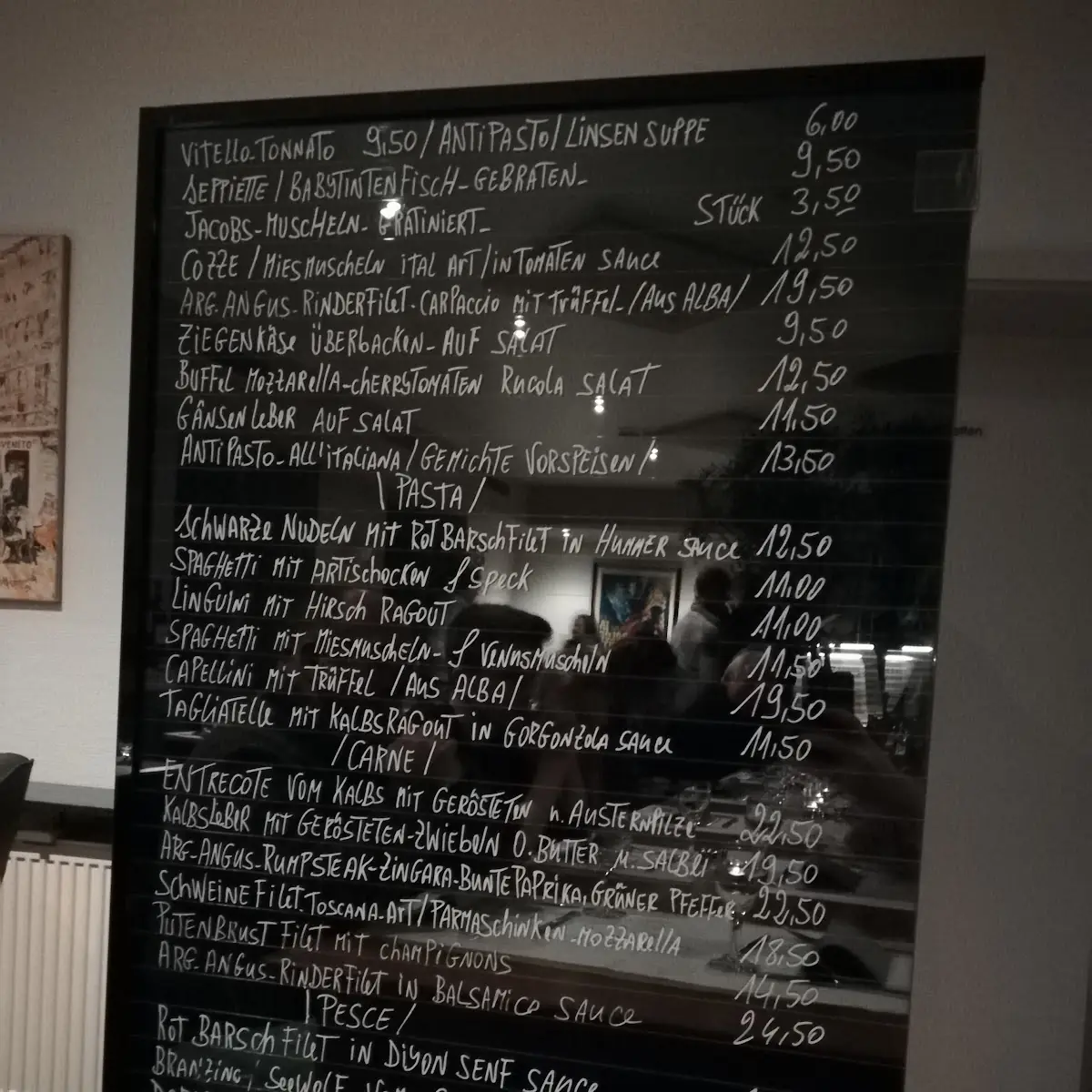 Speisekarte, Via Veneto Ristorante Pizzeria Inh. Via Veneto GmbH