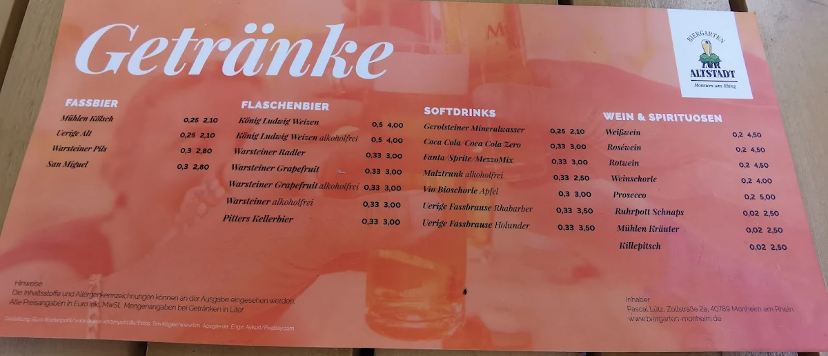 Speisekarte, Zollhäuschen Original Altstadt