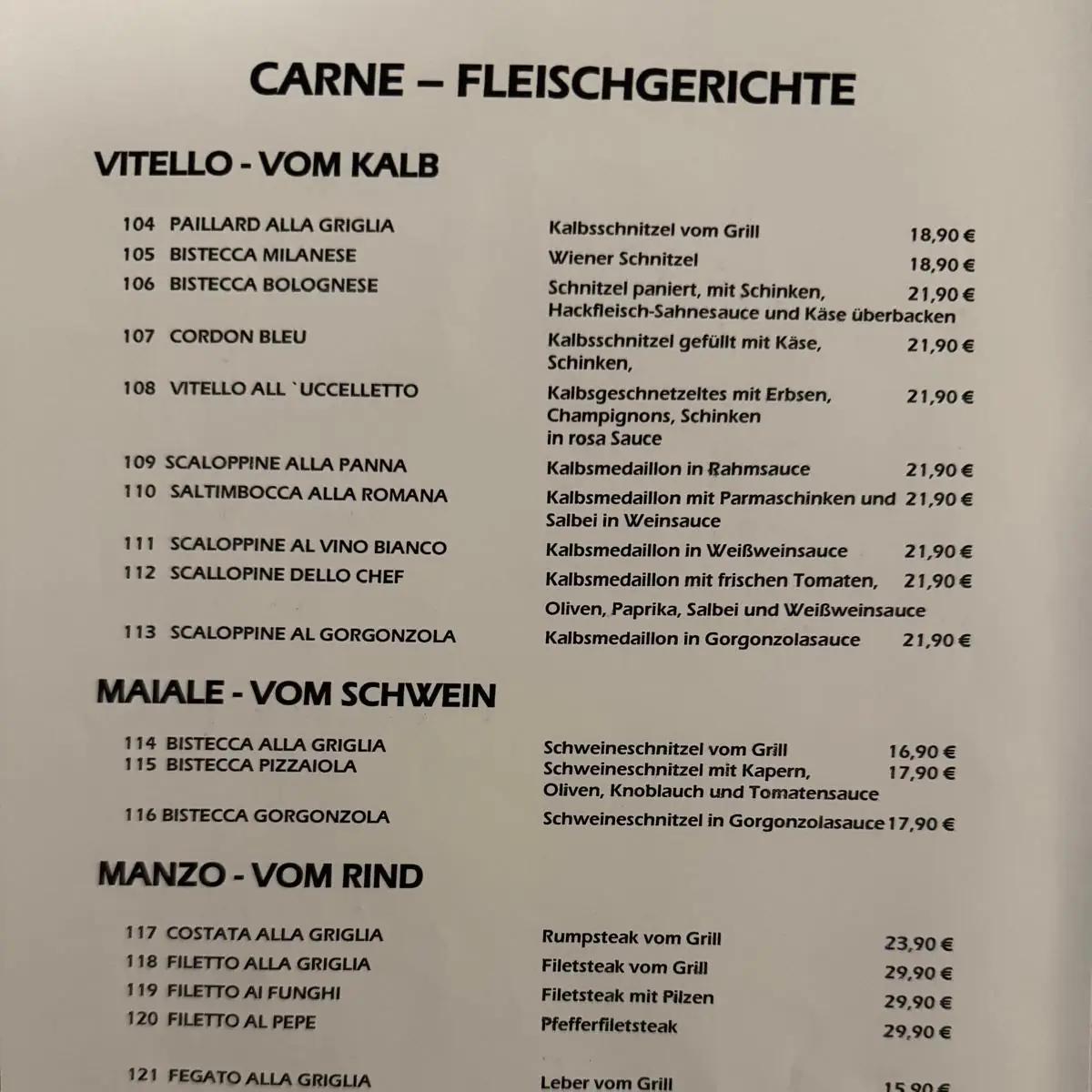 Speisekarte photo 2