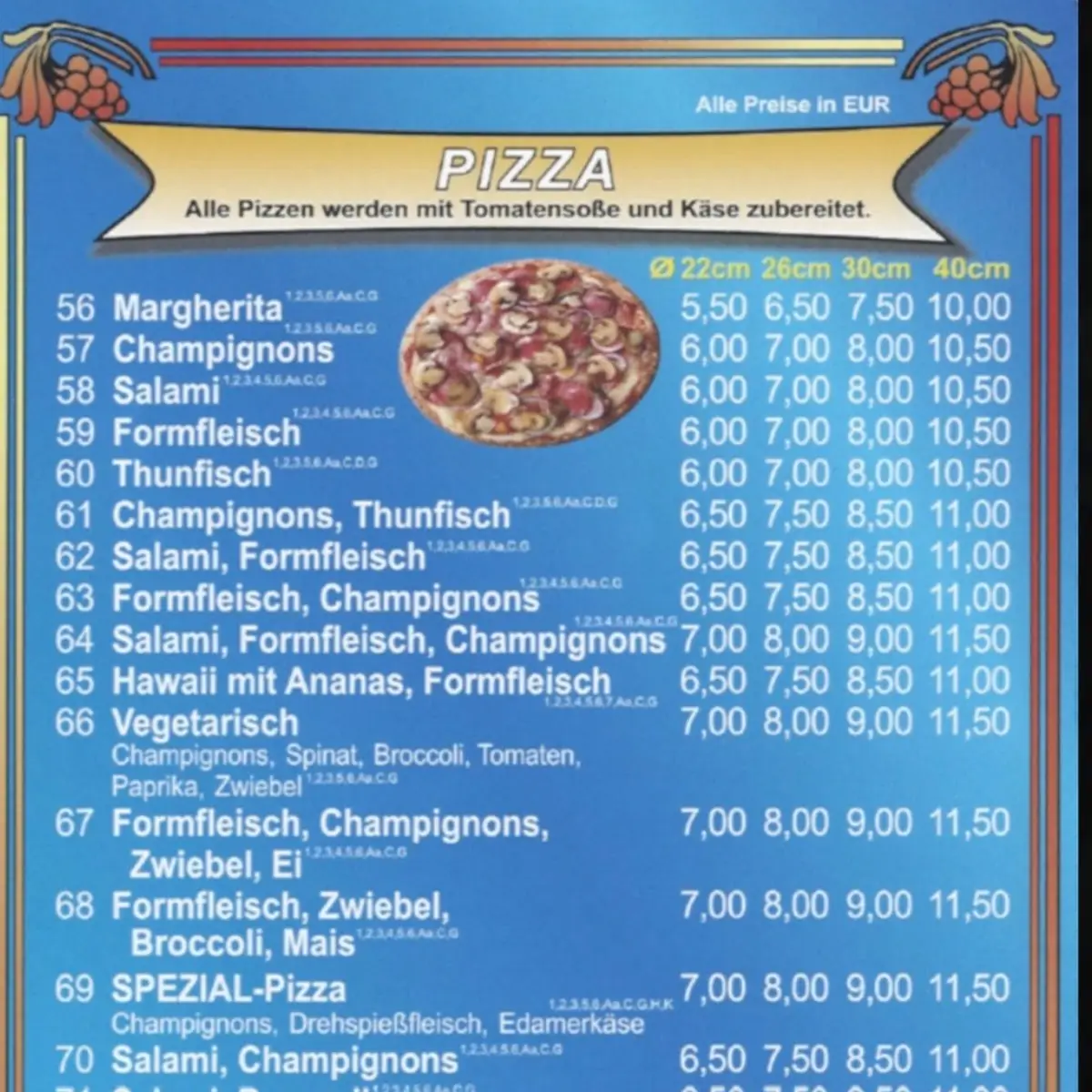 Speisekarte, Side Kebab Haus Stollberg