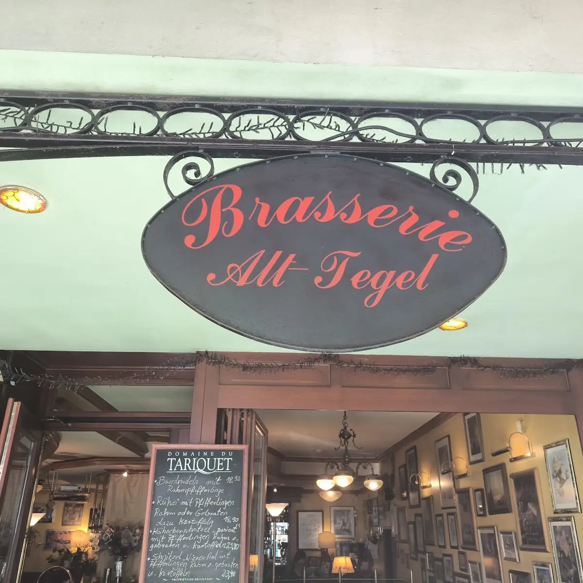 Speisekarte, Brasserie Alt-Tegel