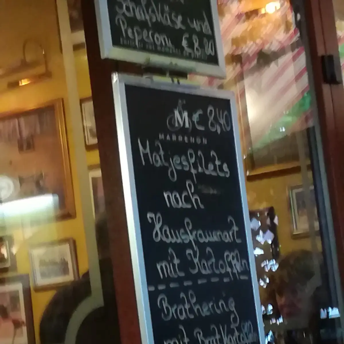 Speisekarte, Brasserie Alt-Tegel