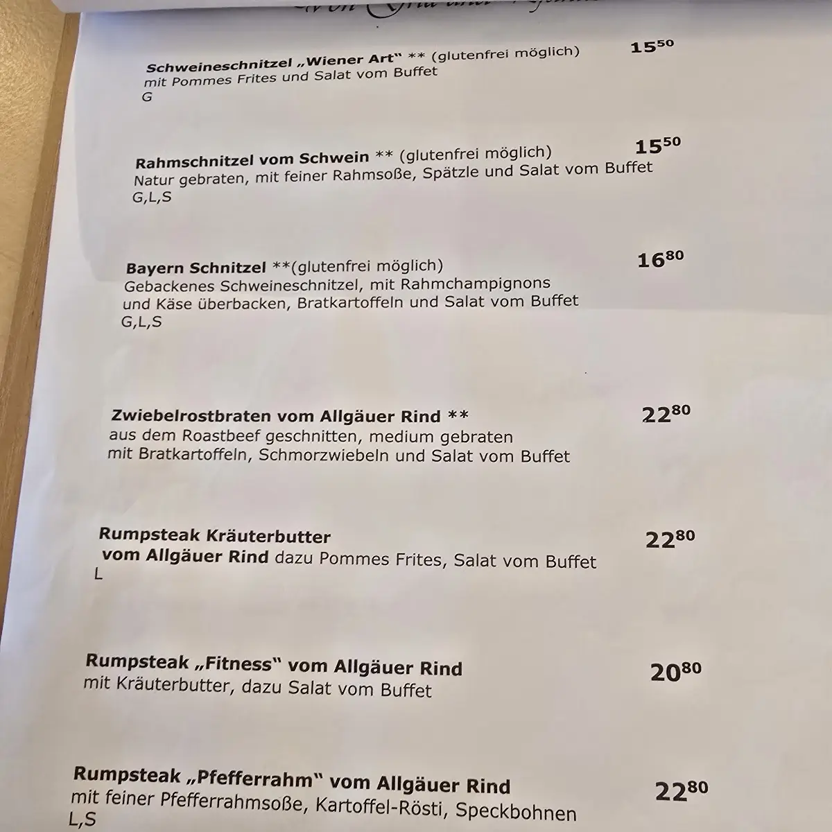 Speisekarte photo 3