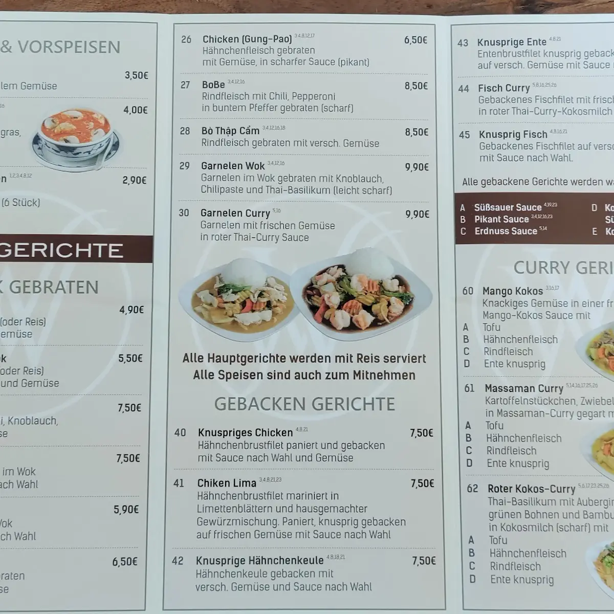 Speisekarte, Viet Wok