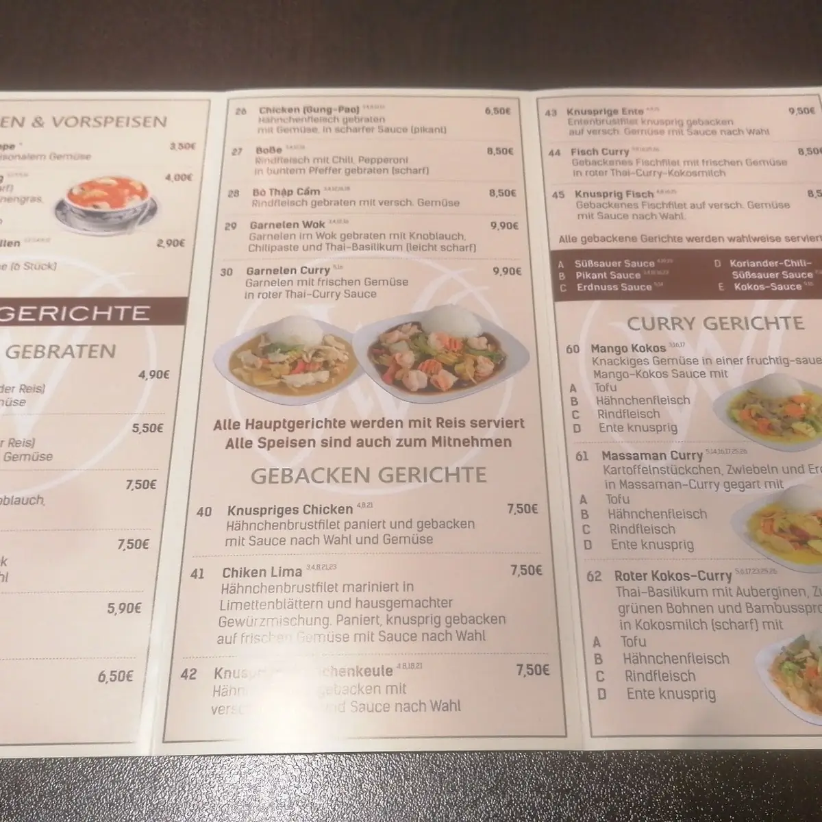 Speisekarte, Viet Wok