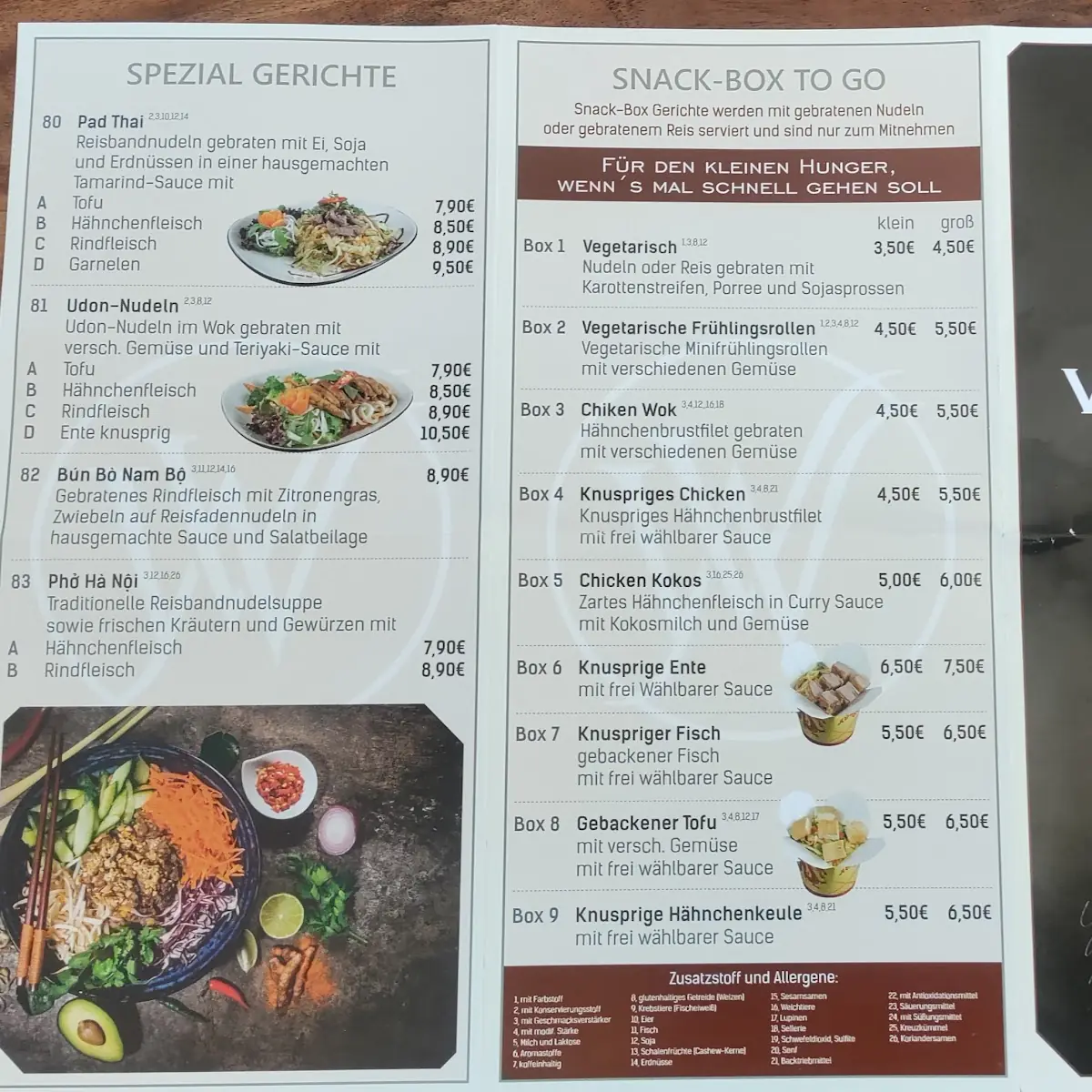 Speisekarte, Viet Wok