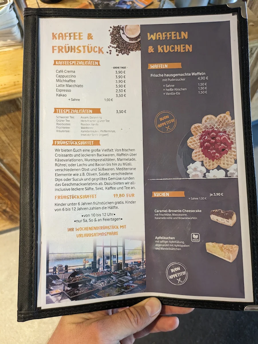 Speisekarte, Café Seepark Lünen
