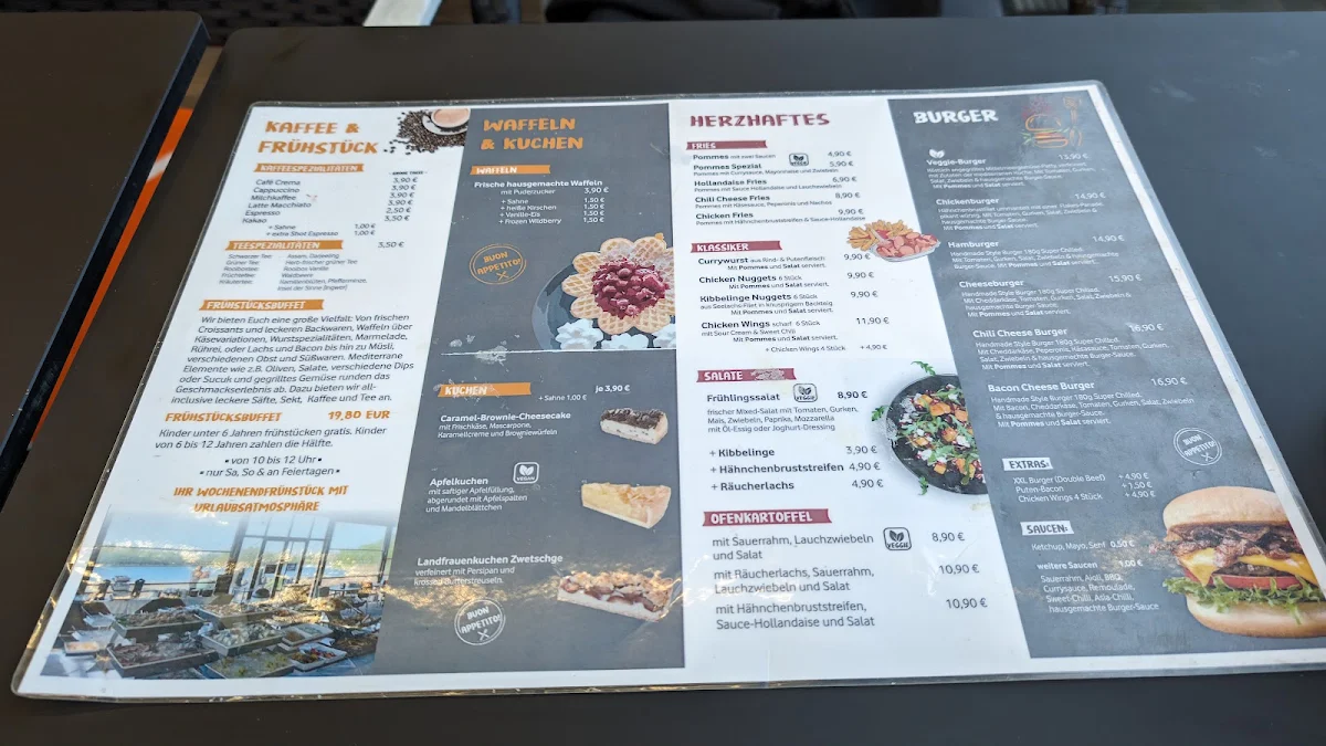 Speisekarte, Café Seepark Lünen