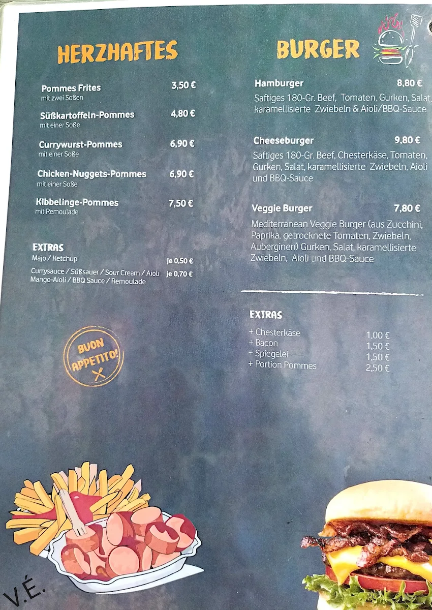 Speisekarte, Café Seepark Lünen