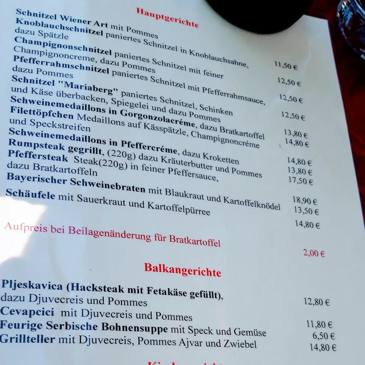Speisekarte photo 2