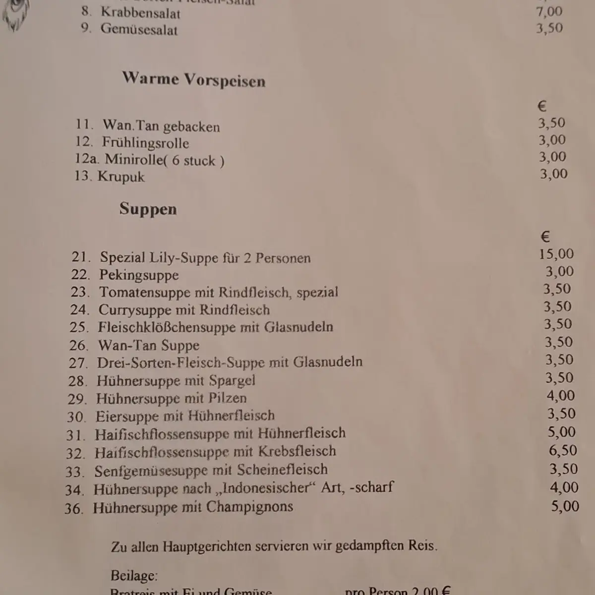 Speisekarte photo 2