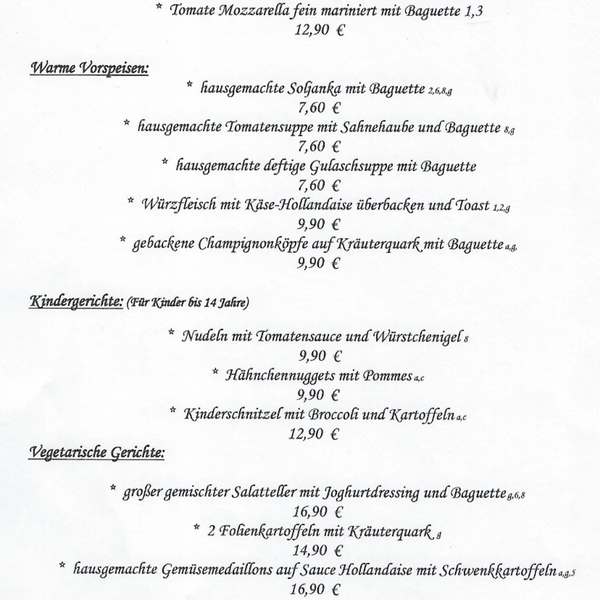 Speisekarte photo 2
