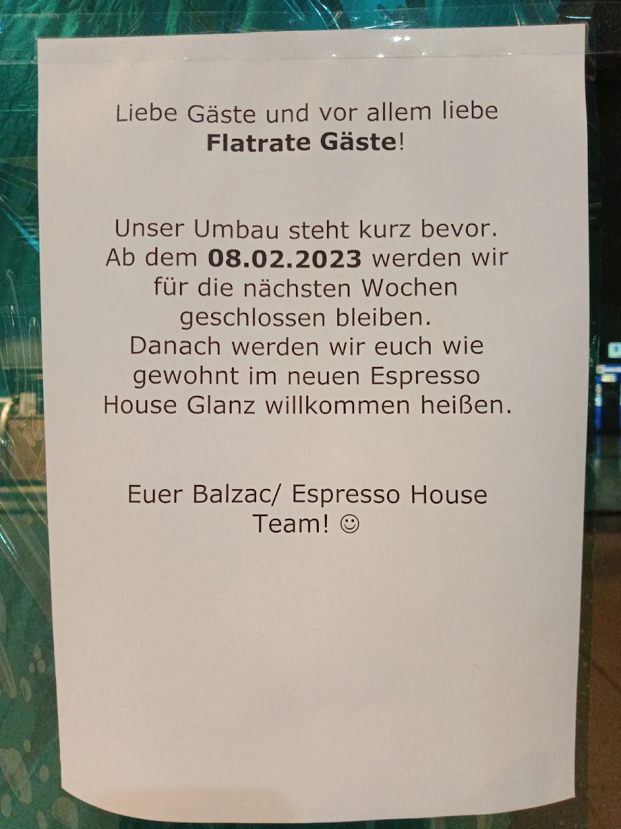 Speisekarte, Espresso House