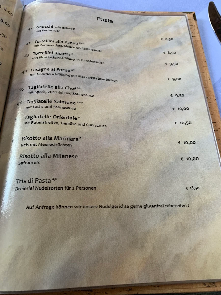 Speisekarte, Pizzeria La Fattoria