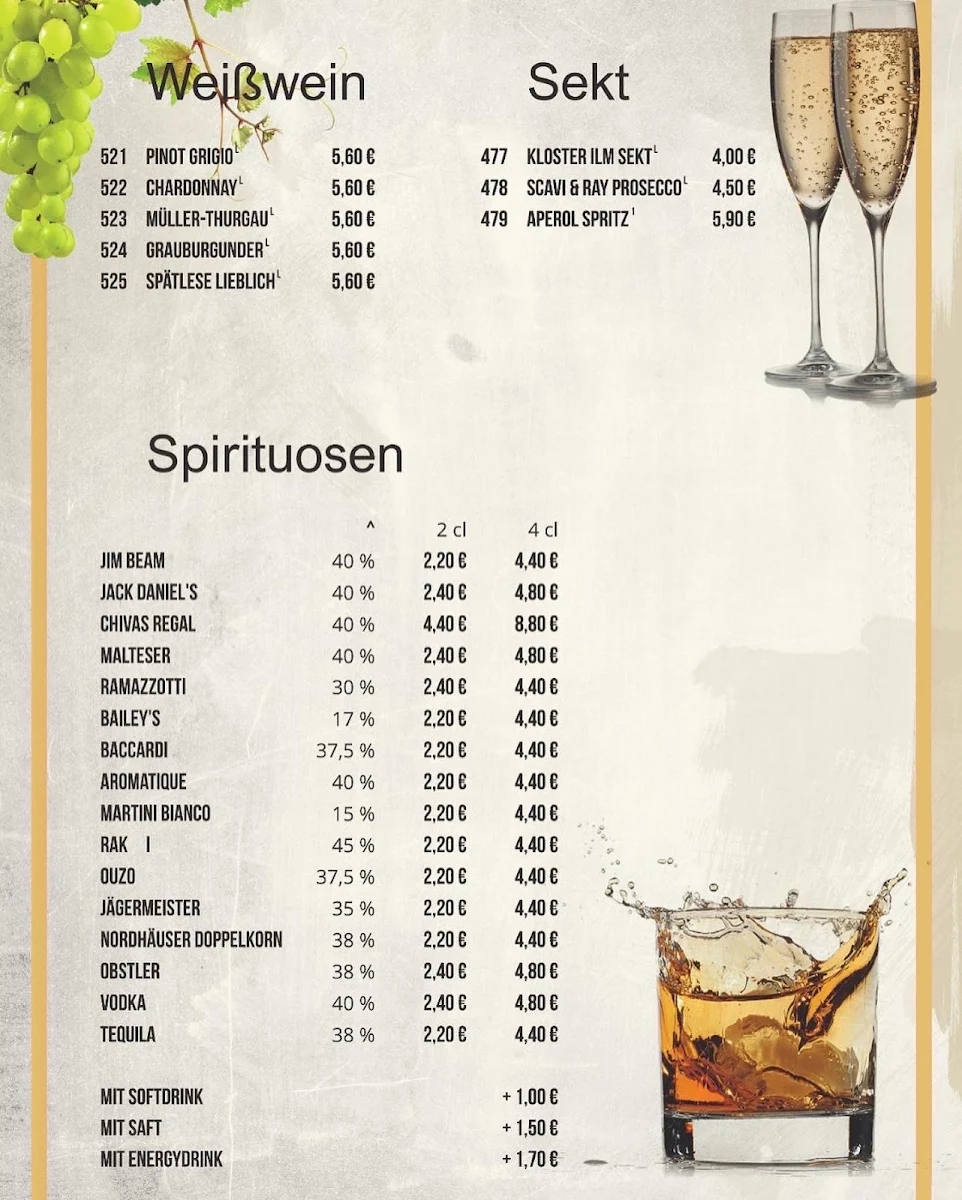 Speisekarte, Pizza Grill Hainich