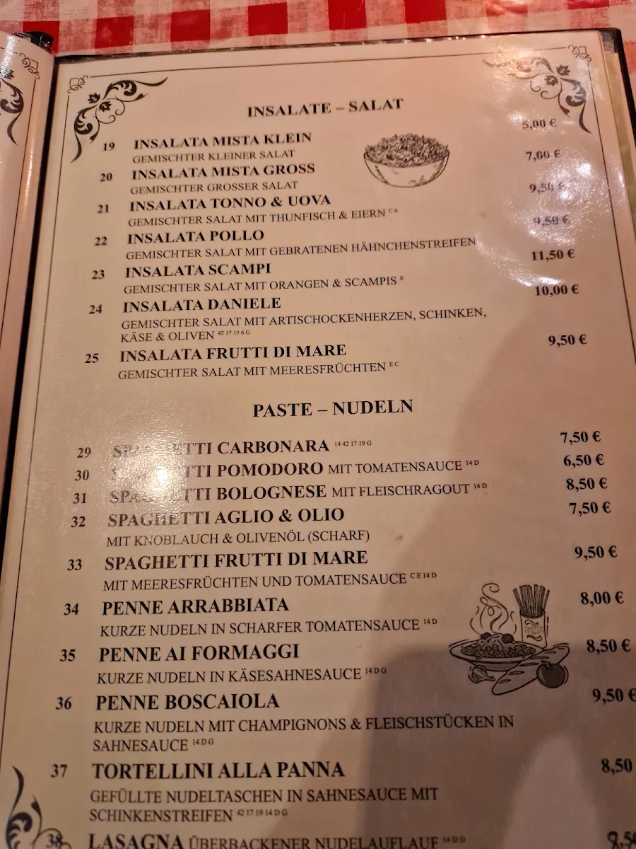 Speisekarte, Daniele