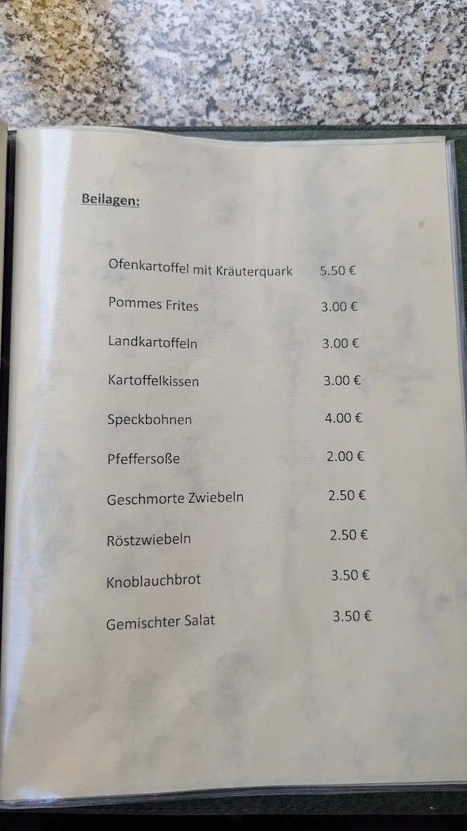 Speisekarte, Gasthof zum Signal