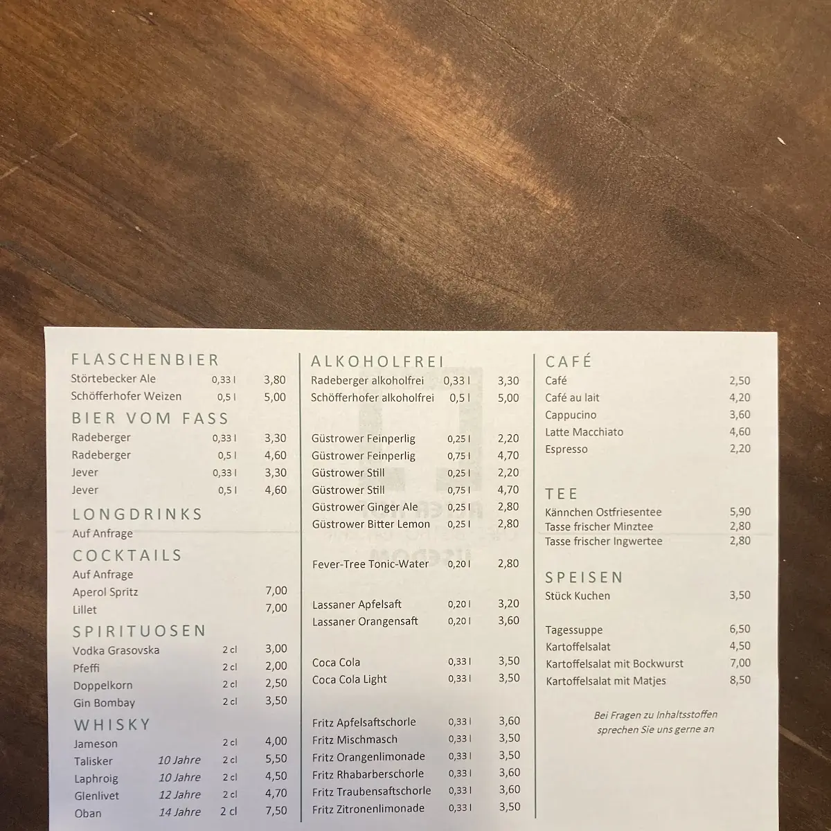 Speisekarte photo 3