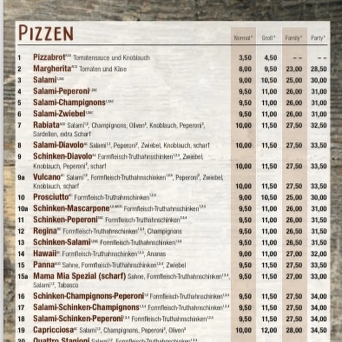 Speisekarte photo 2
