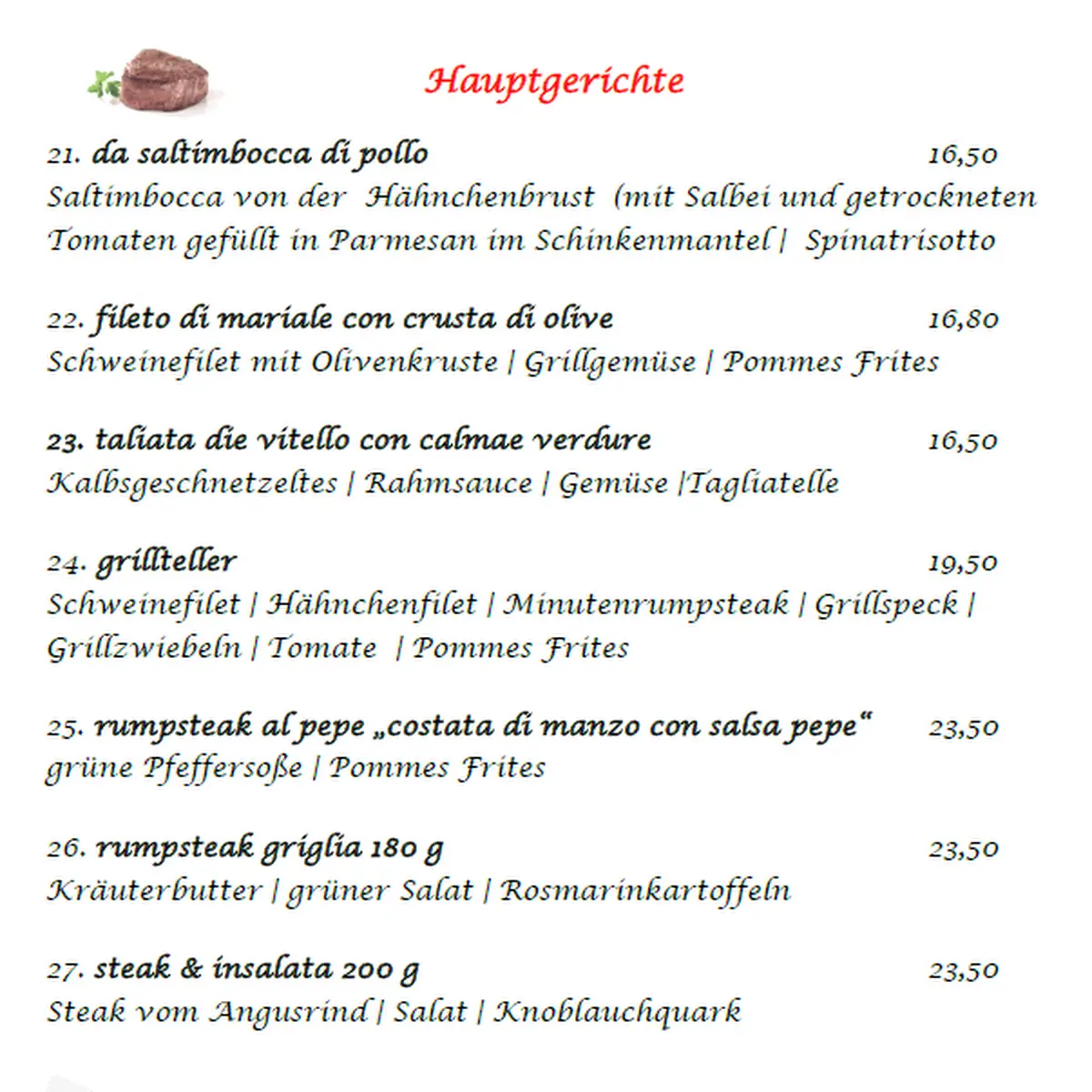 Speisekarte photo 2