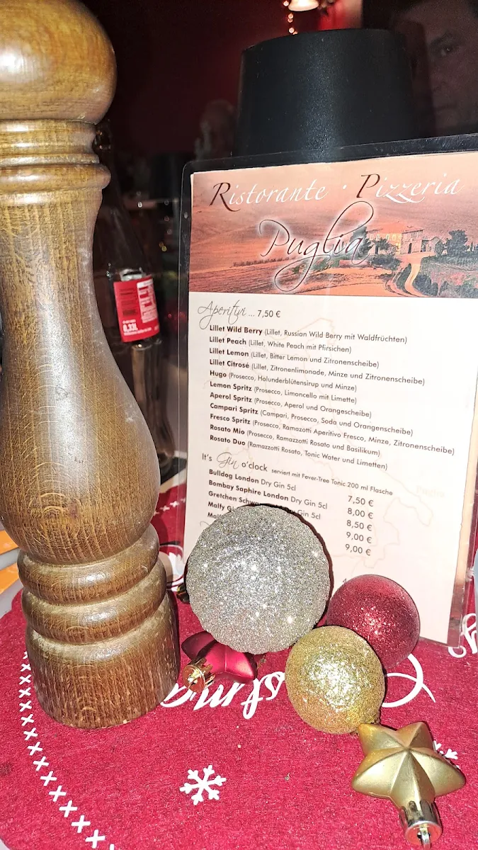 Speisekarte, Ristorante Pizzeria Puglia