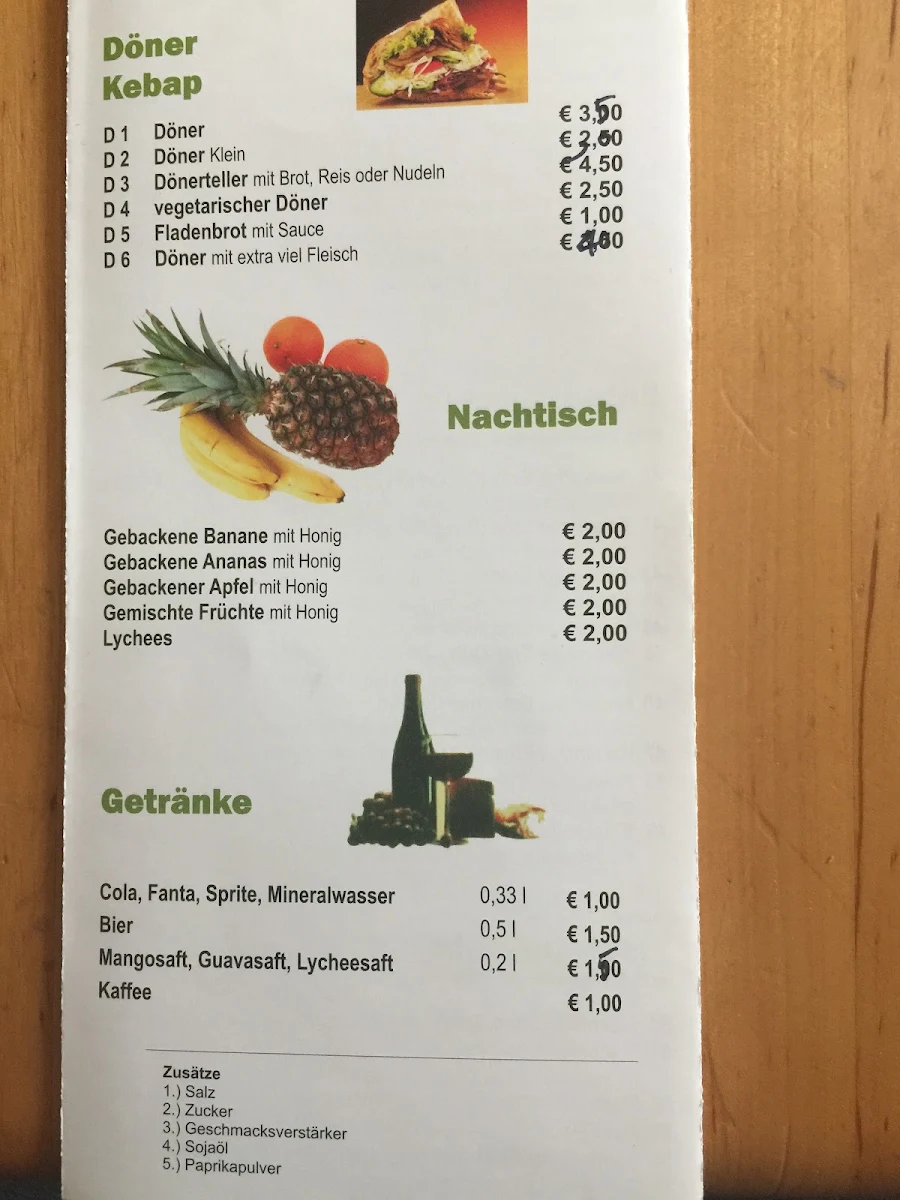 Speisekarte, Asia Bistro - Grüner Bambus