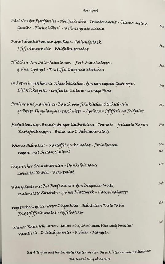 Speisekarte photo 1