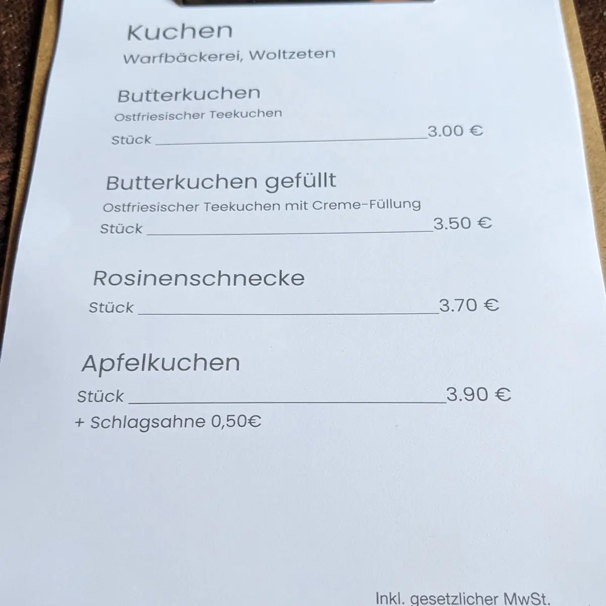 Speisekarte photo 2
