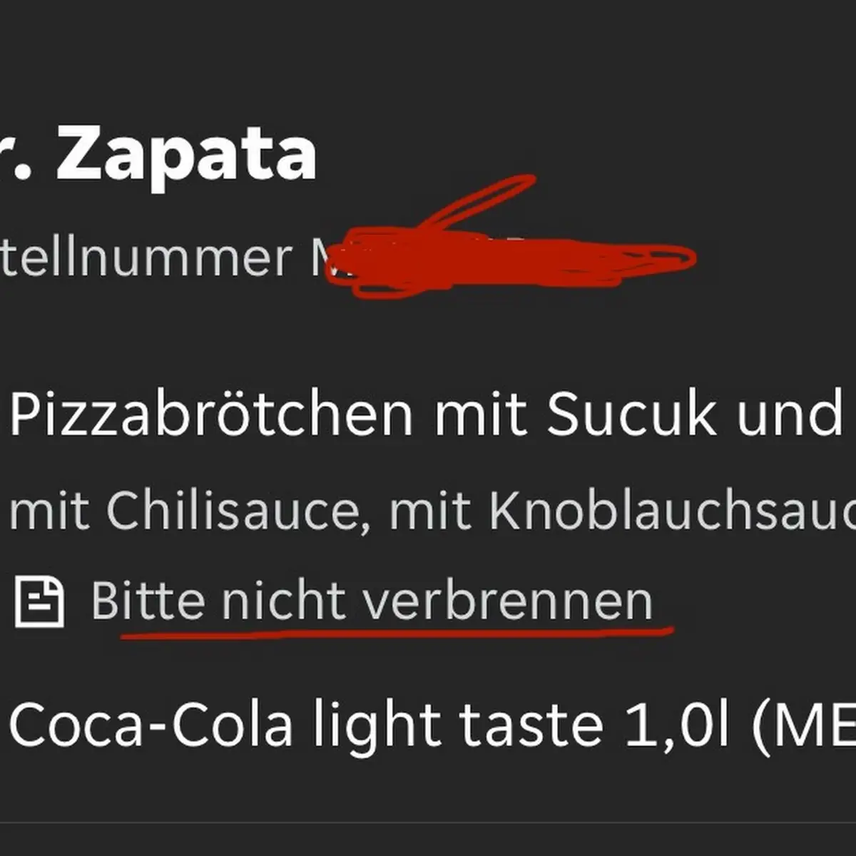 Speisekarte, Mr. Zapata Eidelstedt