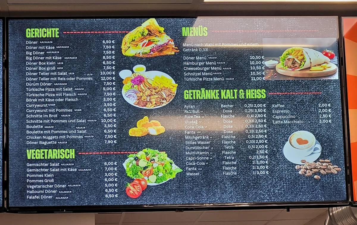 Speisekarte, ISS DÖNER