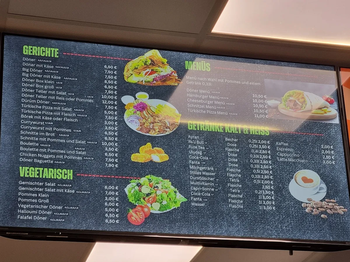 Speisekarte, ISS DÖNER