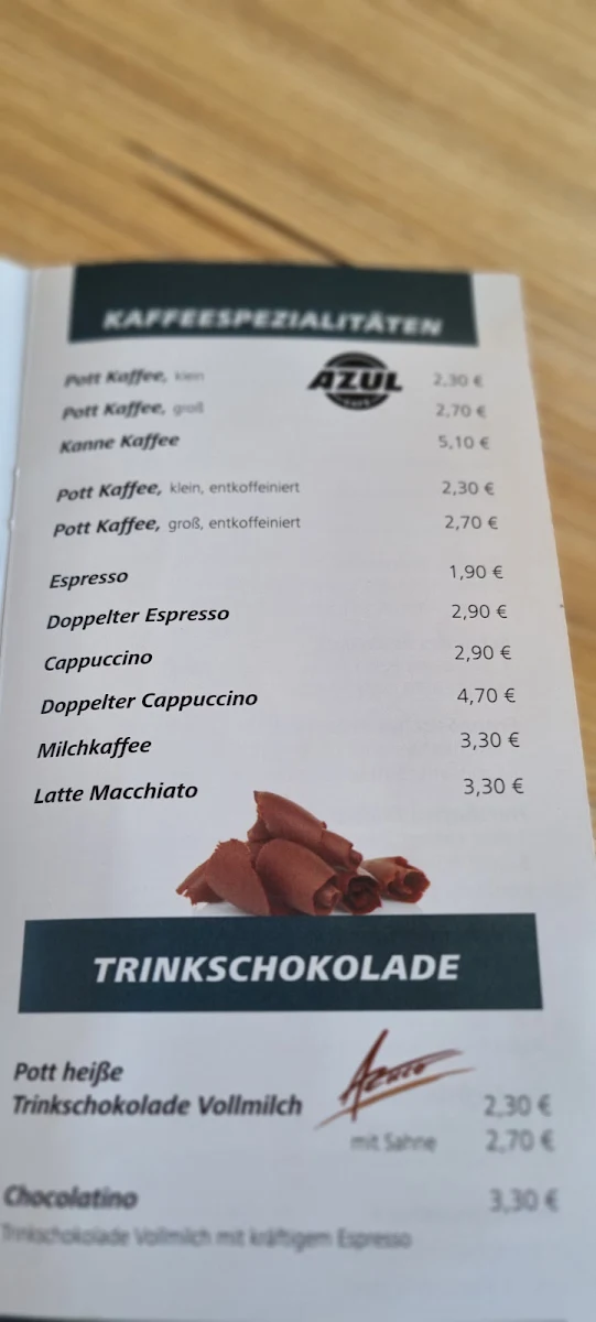 Speisekarte, Itjen Bäckerei und Konditorei